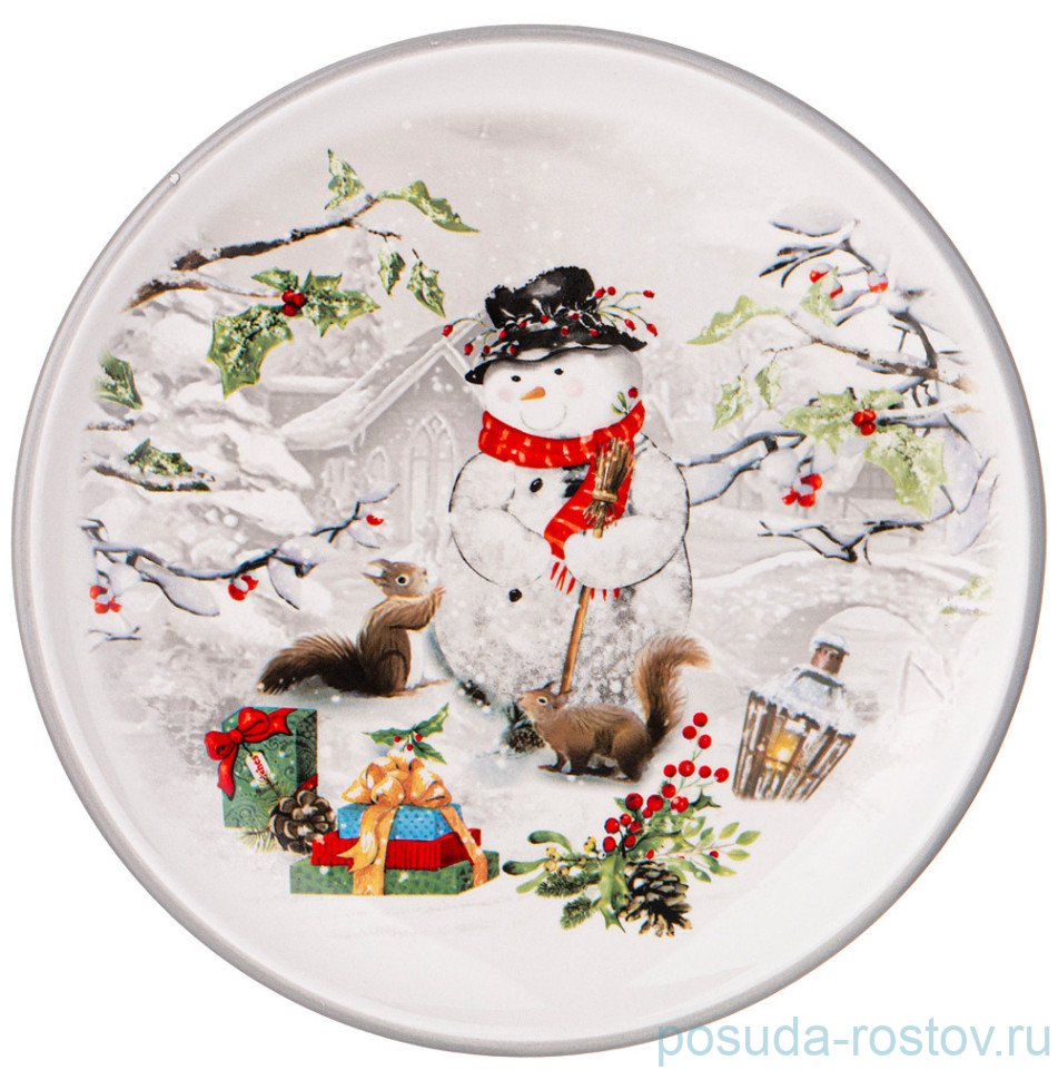 Тарелка 21 см "С новым годом! /Снеговик" / 330959