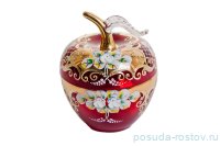Вазочка с крышкой - яблоко &quot;Лепка красная&quot; маленькая / 046764