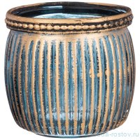 Подсвечник 7,5 х 7,5 х 7 см &quot;стамбул&quot; с металлическими элементами голубой / 272850