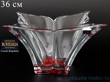 Ваза для фруктов 36 см &quot;Флораль /Красное дно&quot; / 080394