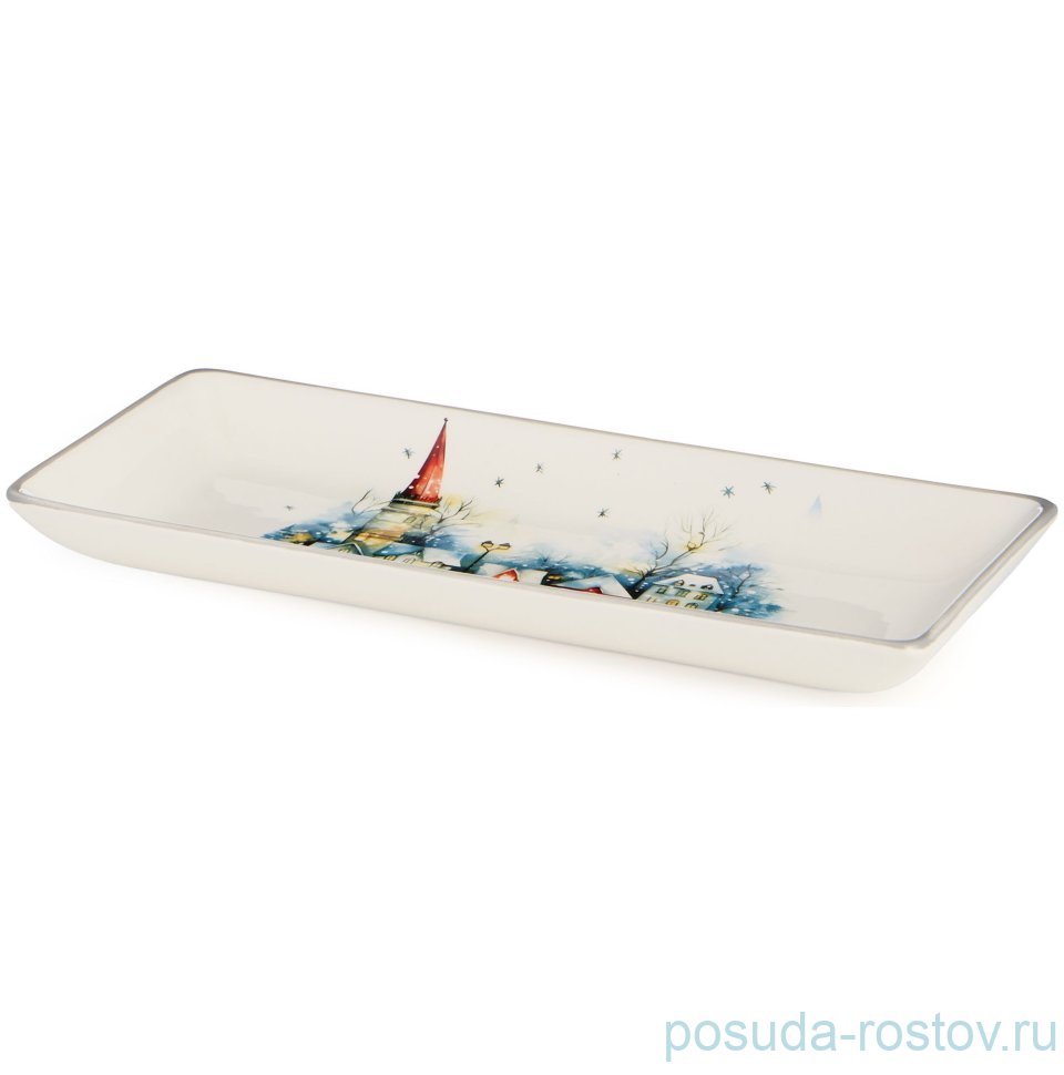 Блюдо 28 х 12 х 3 см прямоугольное "С новым годом!" / 379571