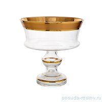 Ваза для фруктов 21 см н/н &quot;Матовая полоса /золото&quot; / 134619