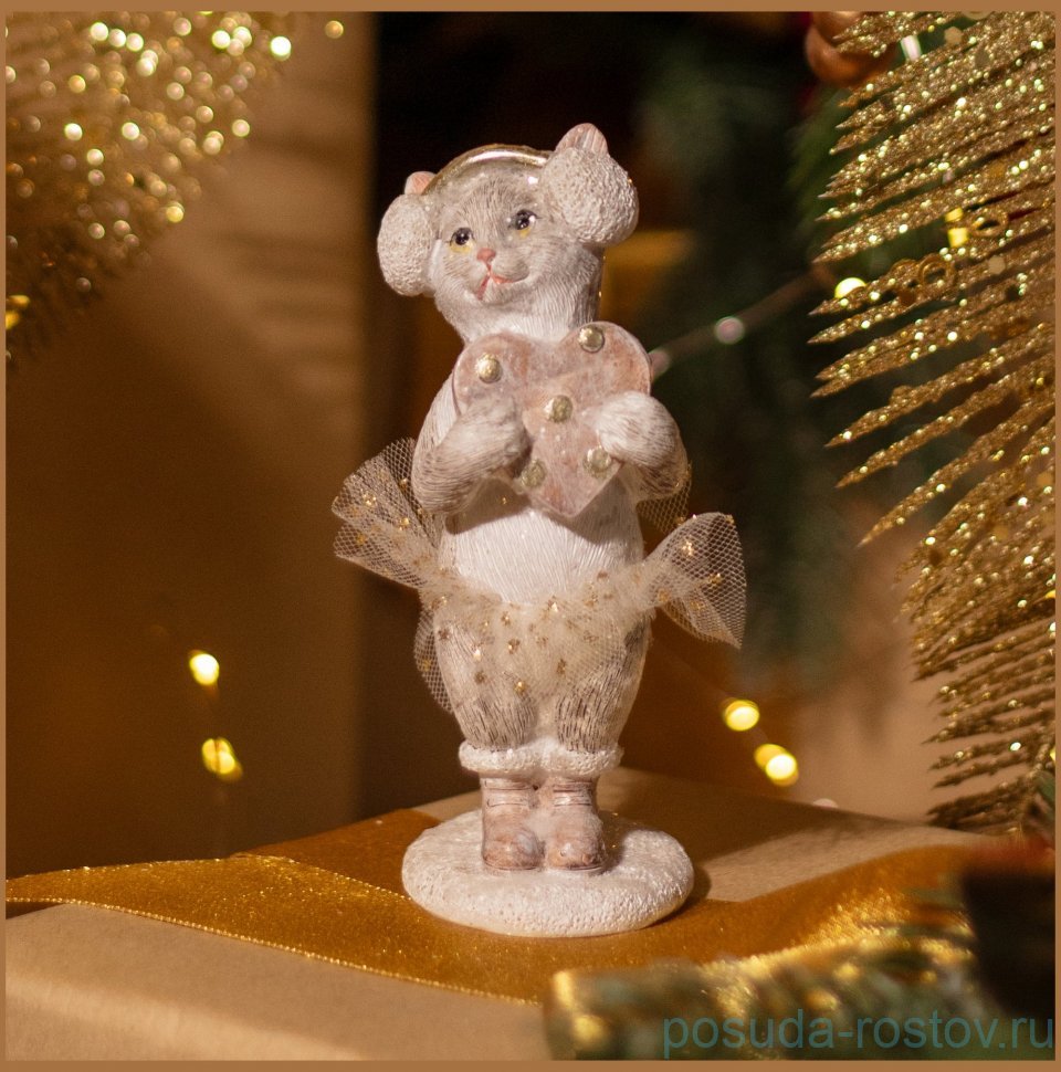 Статуэтка 5,5 х 5 х 12 см "Кошечка с сердцем"  / 378885