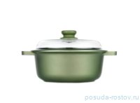 Кастрюля 28 см со стеклянной крышкой литая &quot;Risoli /Dr Green&quot; / 154512