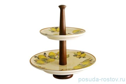 Этажерка 33 см 2-х ярусная &quot;Лимоны&quot; / 030966