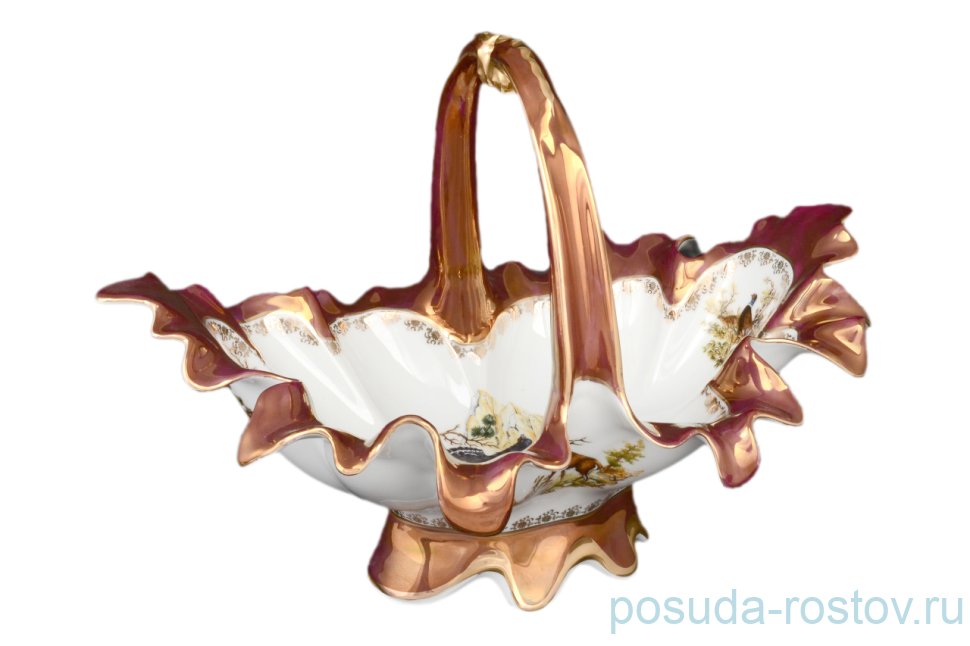Корзинка 45 см "Корона /Охота красная" / 042460