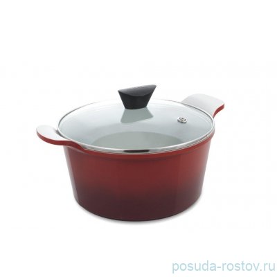 Кастрюля 24 см с крышкой "Фрайбест /Posh" красная / 047482