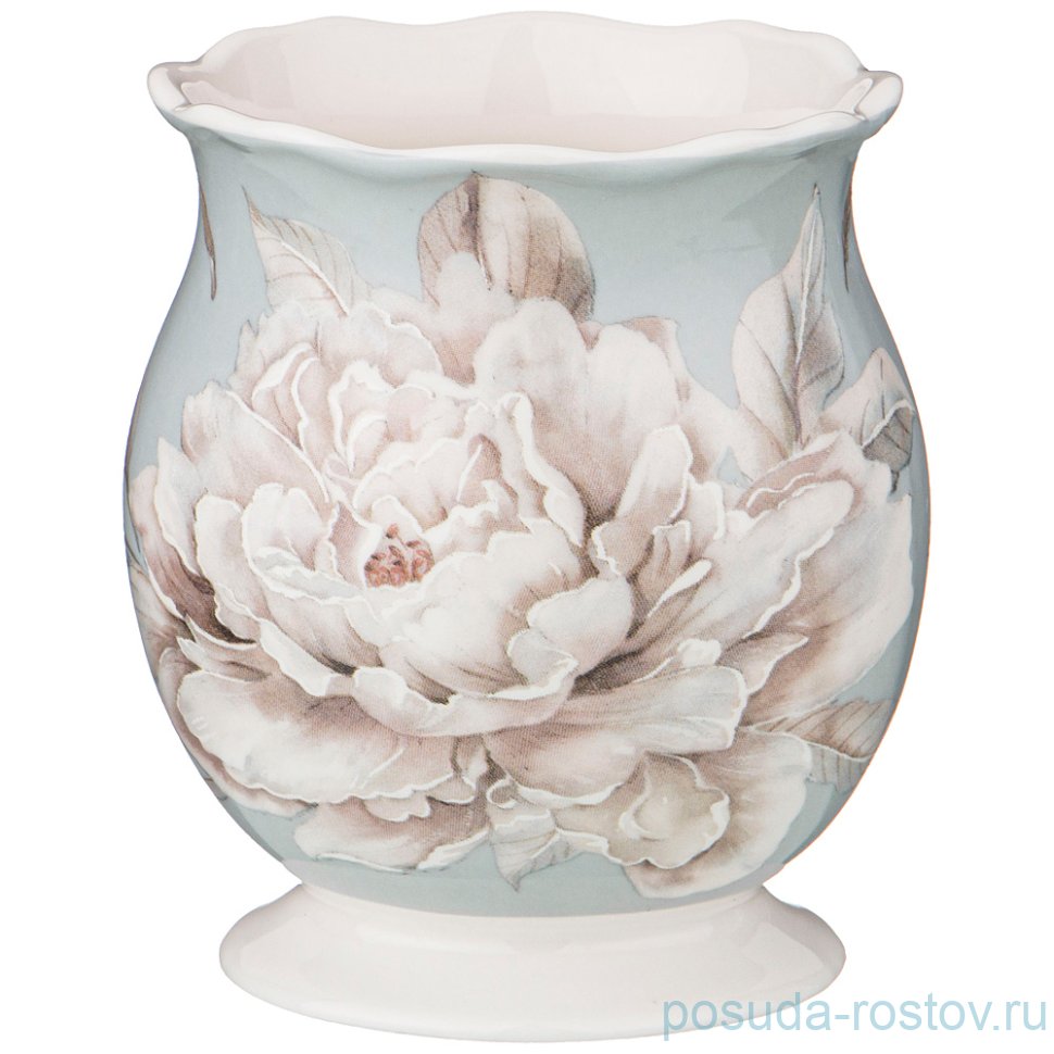 Подставка для чайных ложек 9 см голубая "белый цветок" / 230696