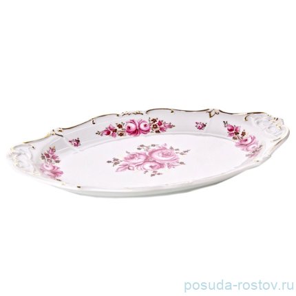 Блюдо 32 см овальное &quot;Роза /Золото&quot; / 015860