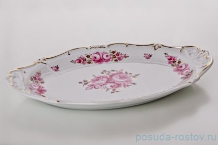 Блюдо 32 см овальное &quot;Роза /Золото&quot; / 015860