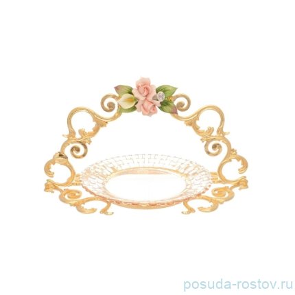 Блюдо 21 см круглое с ручкой &quot;Розаперла&quot; / 238207