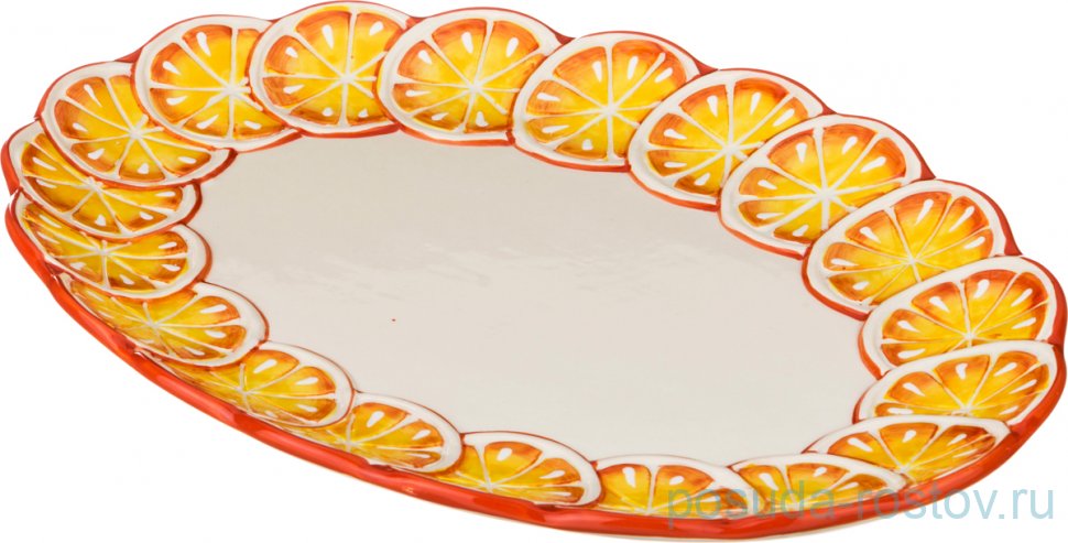 Блюдо 38 х 27 см овальное "Апельсин" / 192282
