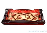 Набор подносов 3 шт прямоугольные с ручками &quot;Сакура&quot; / 095478