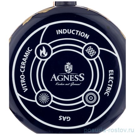 Чайник 2,2 л эмалированный кобальт &quot;Agness /Ренессанс /Розы&quot; / 210665