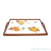 Поднос 48 х 23 см прямоугольный &quot;Artigianato ceramico /Апельсин и роза&quot; / 229036