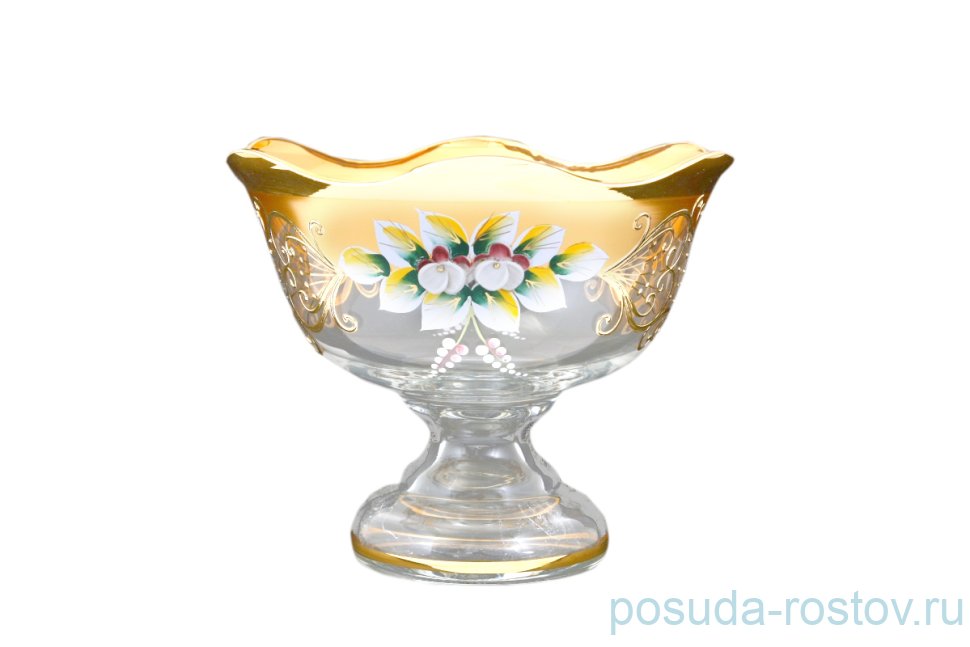 Конфетница 16 см н/н "Лепка золото /волна" / 107838