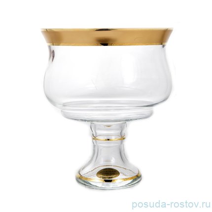 Ваза для конфет 17 см н/н &quot;Матовая полоса /золото&quot; / 156007