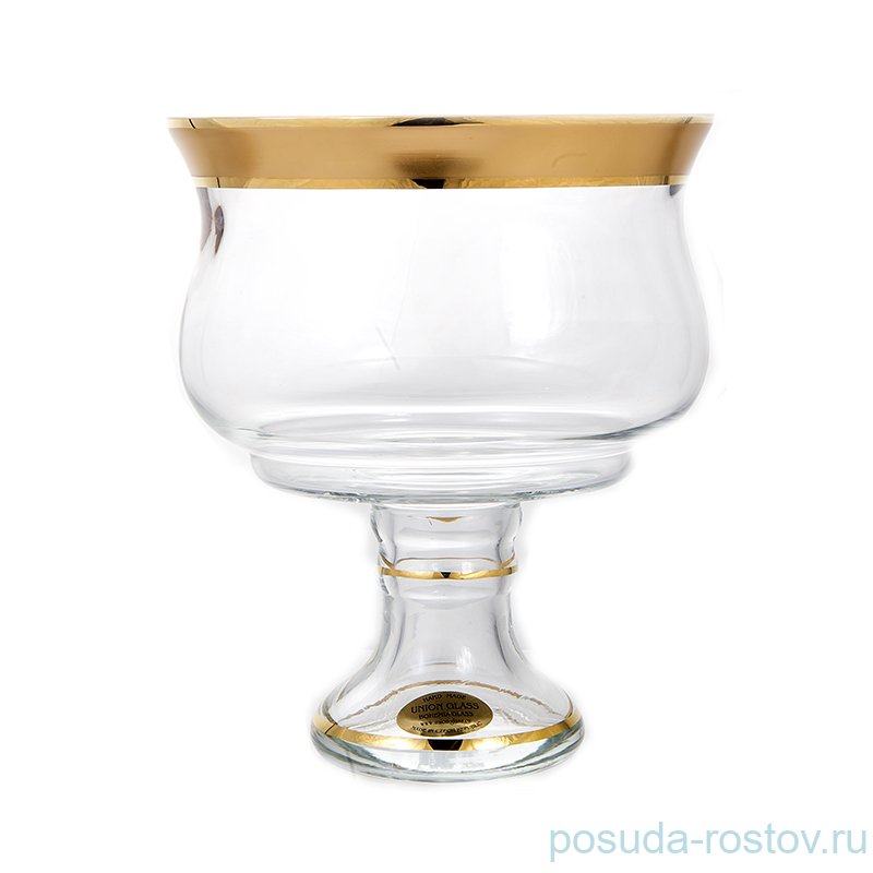 Ваза для конфет 17 см н/н "Матовая полоса /золото" / 156007