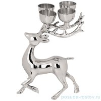 Подсвечник 4-х рожковый 20,5 х 10,5 х 26 см латунь &quot;Олень&quot; / 271309