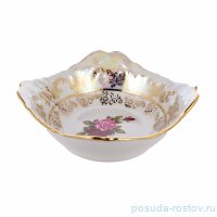 Салатник 14 см квадратный &quot;Фредерика /Роза перламутр&quot; / 254163