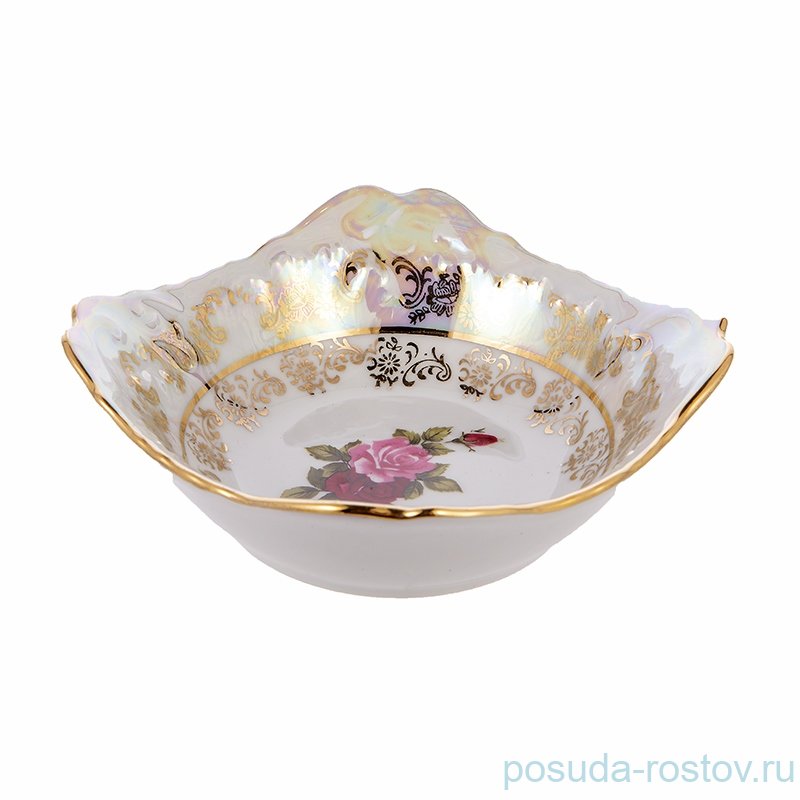 Салатник 14 см квадратный "Фредерика /Роза перламутр" / 254163