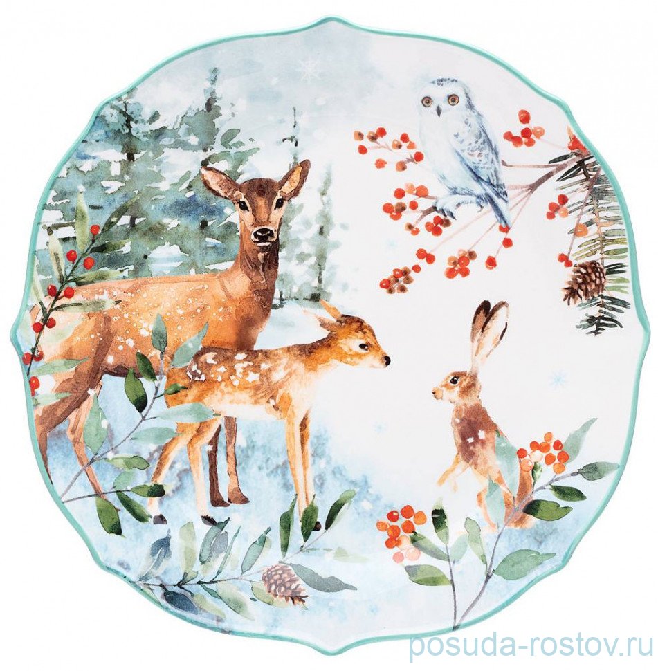 Тарелка 26,5 см "Лесная сказка /Звери /В зимнем лесу" / 259942