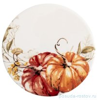 Подставка под кружку 11 см круглая белая &quot;Тыква /Light pumpkin&quot; / 378602