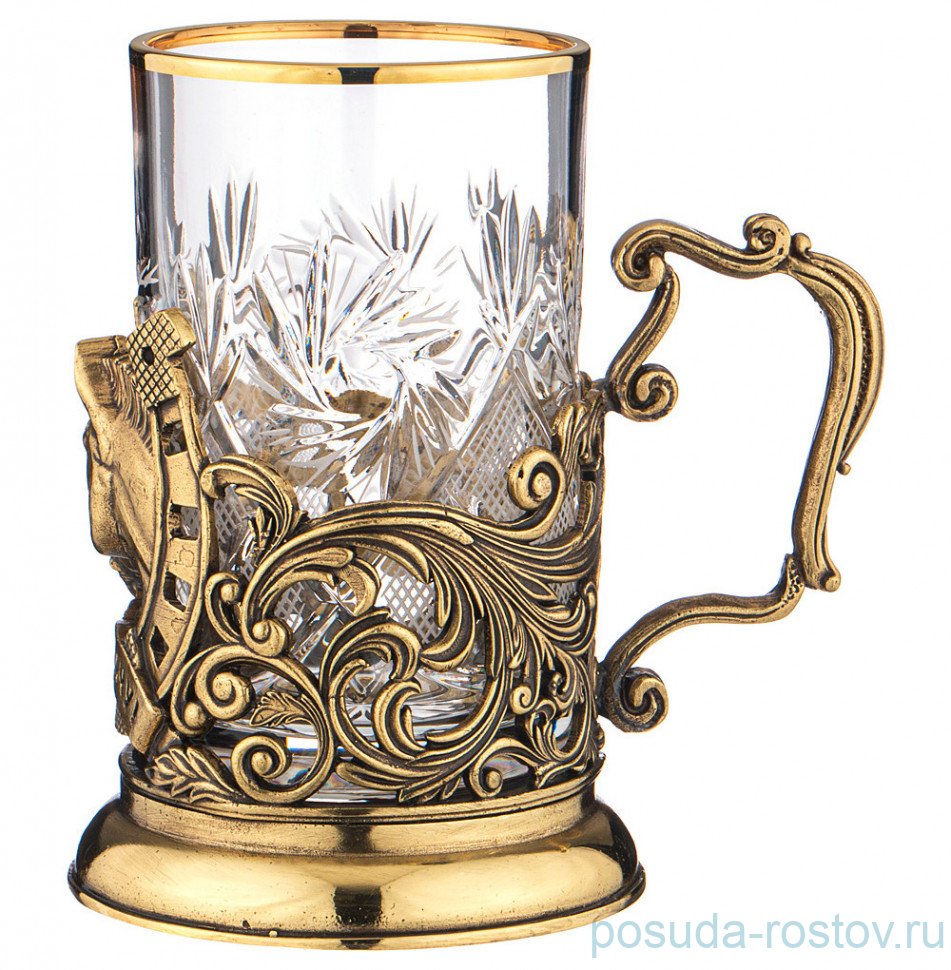 Стакан для чая 250 мл с подстаканником "На удачу" / 293537 Стакан для чая 250 мл с подстаканником "На удачу" / 293537