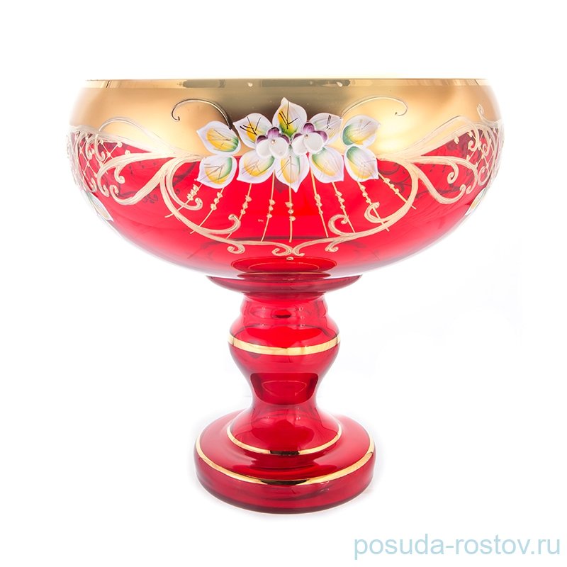 Ваза для фруктов 28 см н/н "Лепка красная /6333" / 123659