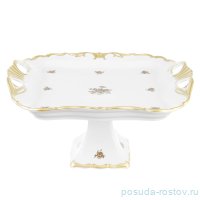 Блюдо 30 см квадратное н/н с ручками &quot;Корона /Золотая роза&quot; / 212726