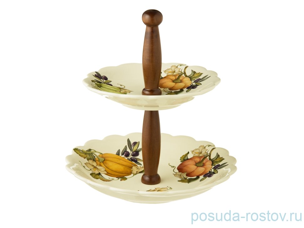 Этажерка 2-х ярусная h-32 см "Artigianato ceramico /Тыква" (22, 29 см) / 149469