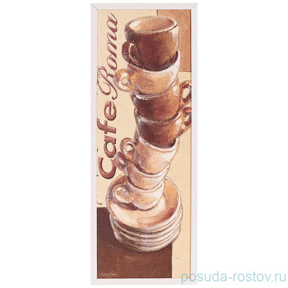 Панно 25 х 70 см "Кофе" /рамка цвета жемчуга / 270105