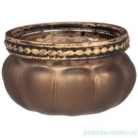 Подсвечник 6 х 6 х 3,5 см &quot;бухара&quot; с металлическими элементами коричневый (3шт.) / 272854