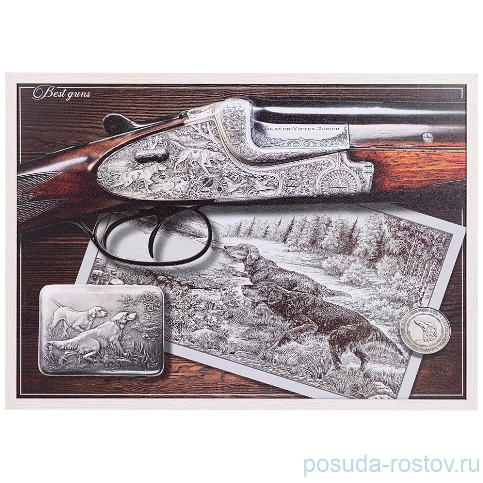 Панно 50 х 70 см "Охотничье ружьё" /рамка белая / 262092