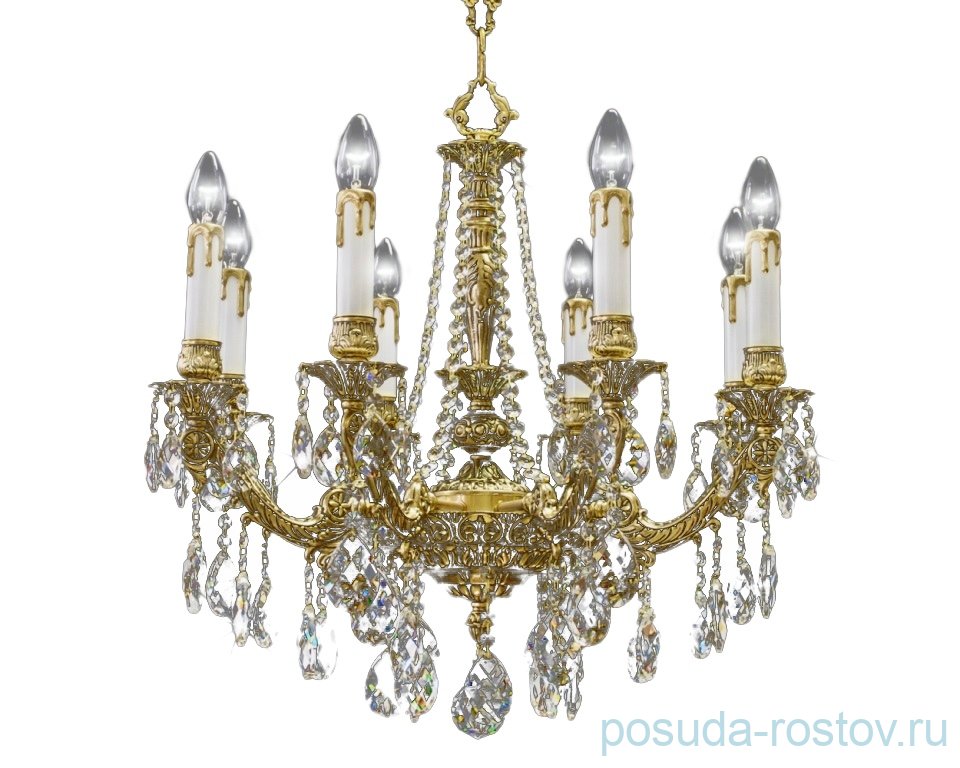 Люстра 8 рожковая хрусталь/бронза  Royal "Роял" / 117208