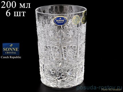 Стаканы для воды 200 мл 6 шт &quot;S.Crystal /Хрусталь резной&quot; / 060326