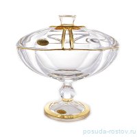 Фруктовница 25 x 15 см н/н с крышкой &quot;Ирена /Гамбург /Золото D2&quot; / 151604