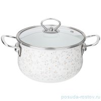Кастрюля 20 х 12 см со стеклянной крышкой эмалированная 2,8 л &quot;Вивьен&quot; / 330257