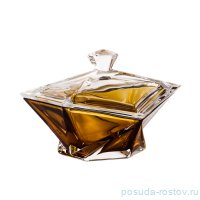Ваза для конфет 16 см с крышкой &quot;Оригами /Янтарная&quot; / 155640