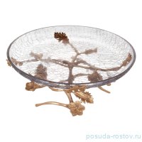 Тортница н/н большая &quot;Лист орхидея /золото&quot; / 333834