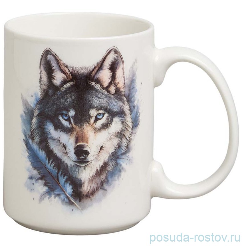 Кружка 500 мл 13,8 х 8,7 х 11,7 см "Волк" / 378423 Кружка 500 мл 13,8 х 8,7 х 11,7 см "Волк" / 378423