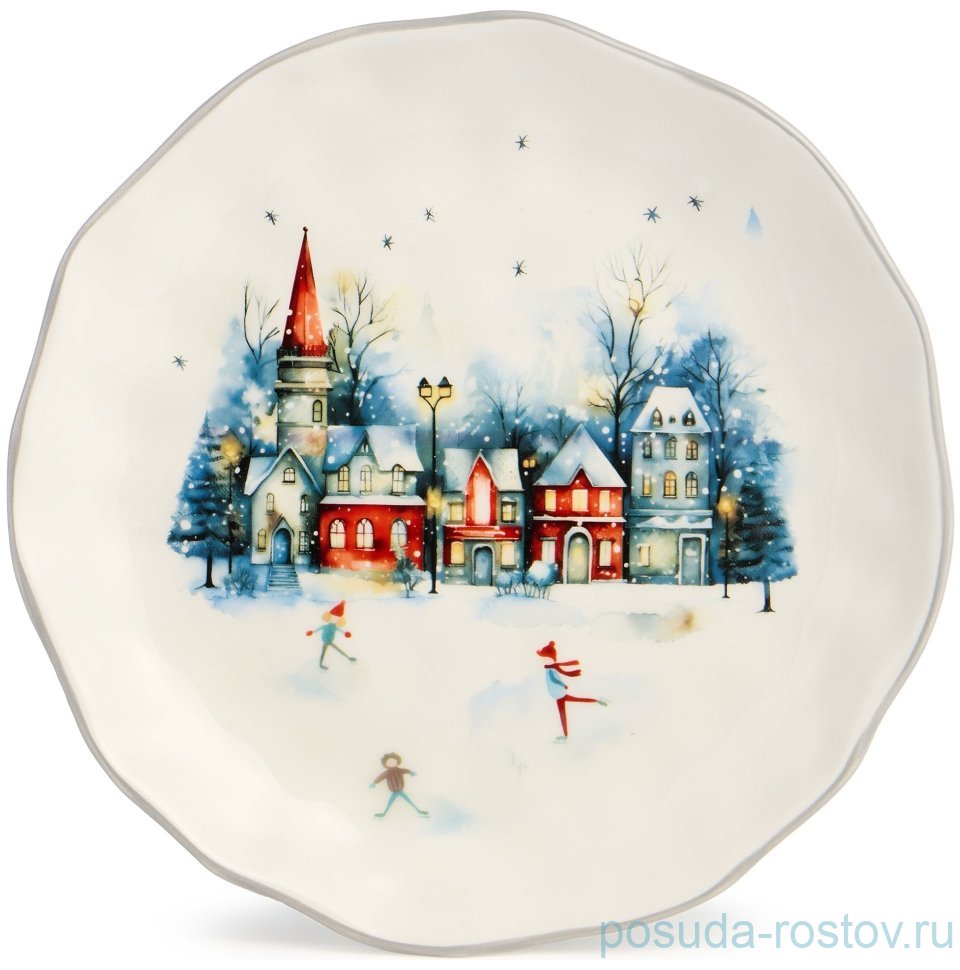 Тарелка 23 х 3,5 см "С новым годом!" / 379567 Тарелка 23 х 3,5 см "С новым годом!" / 379567