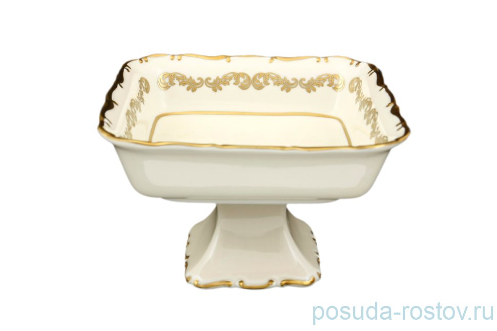 Салатник 16 см квадратный н/н "Анжелика /Золотые вензеля /СК" / 098872