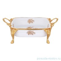 Блюдо 38 х 26 х 11,5 см квадратное глубокое н/н c ручками &quot;Роза&quot; / 333565