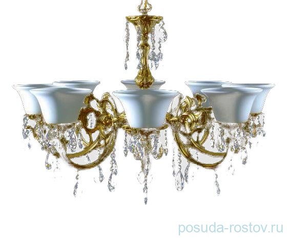 Люстра 8 рожковая золото /белые плафоны  Royal "Роял" / 092469