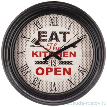 Часы настенные 31 см кварцевые круглые черные &quot;CHEF KITCHEN&quot; / 197433