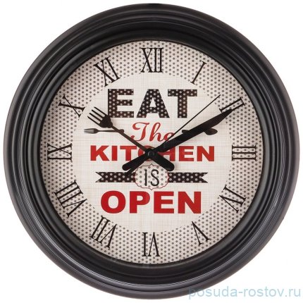 Часы настенные 31 см кварцевые круглые черные &quot;CHEF KITCHEN&quot; / 197433