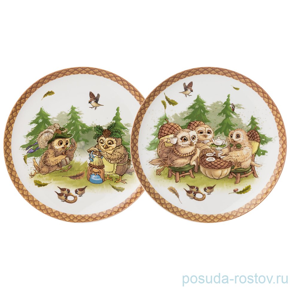 Набор тарелок 21 см 2 шт "Совы" / 258747