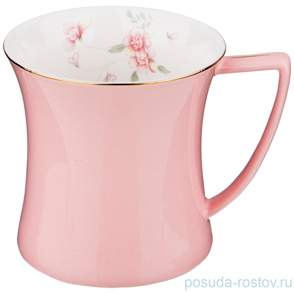 Кружка 400 мл розовая "Времена года"  / 193885