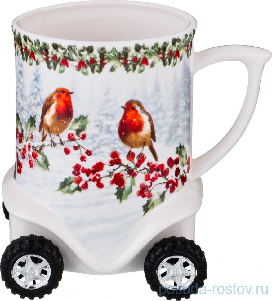 Кружка 350 мл на колесиках "Снегири" / 203170
